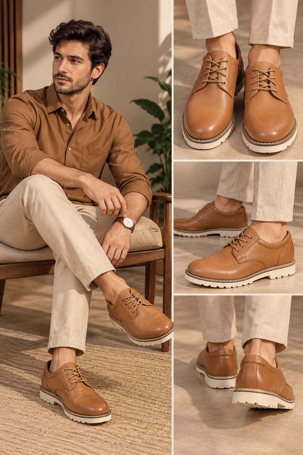 Plain-Toe Casual Dress Oxfords