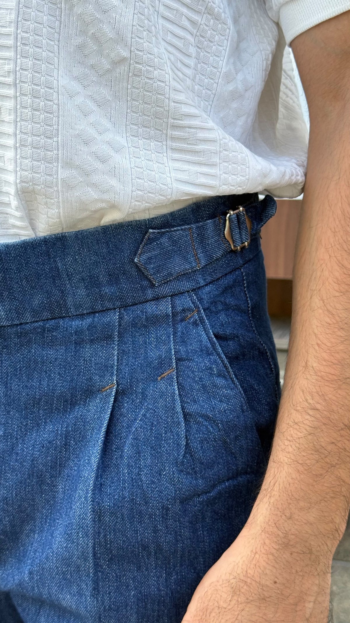 Italian Denim Bootcut Pants for Men – Blue