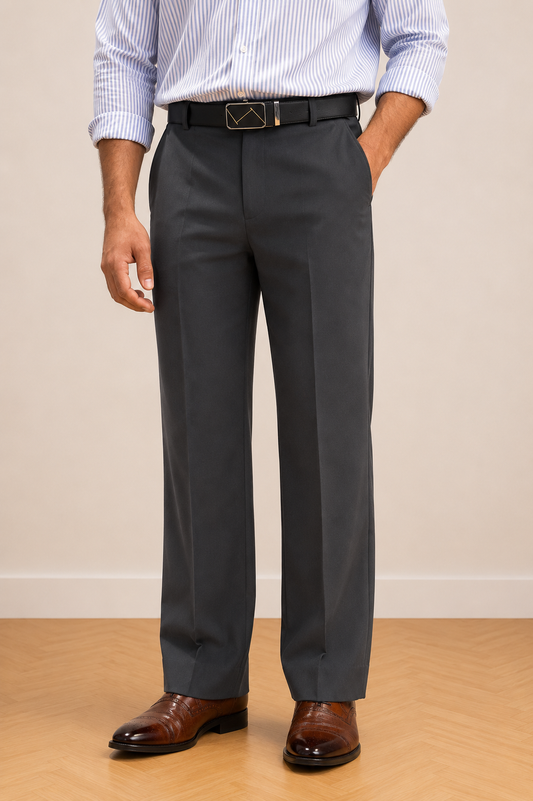Mudih Grey Korean Bootcut Pants for Men | Premium Japanese Fabric