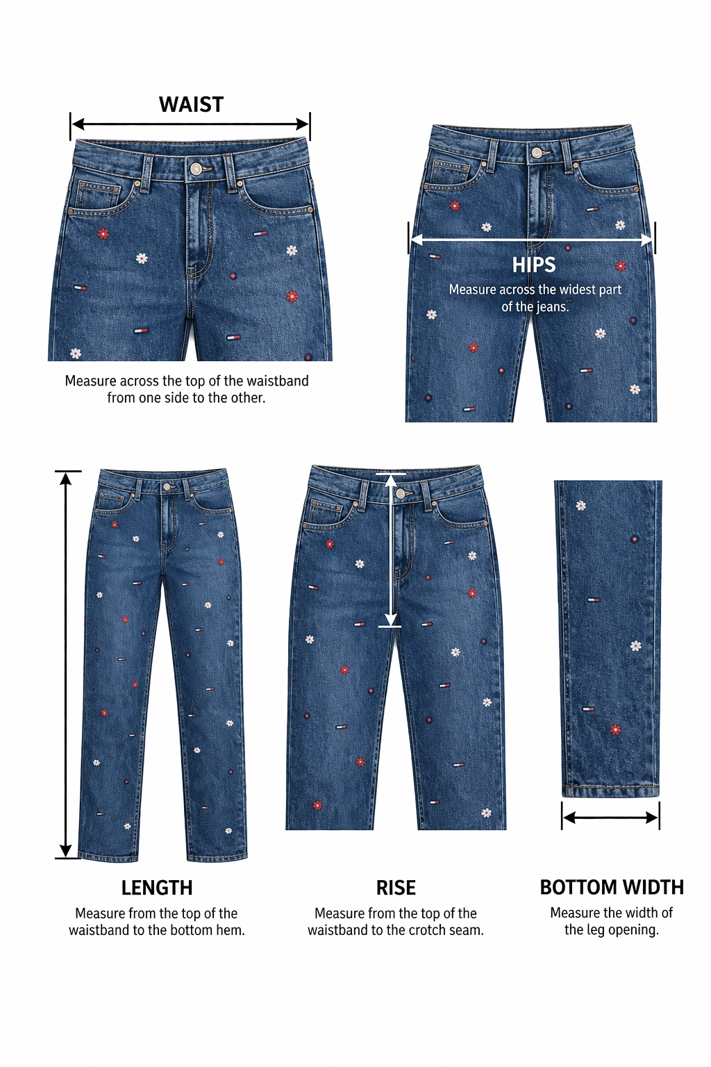 Women’s Straight Fit Printed Jeans