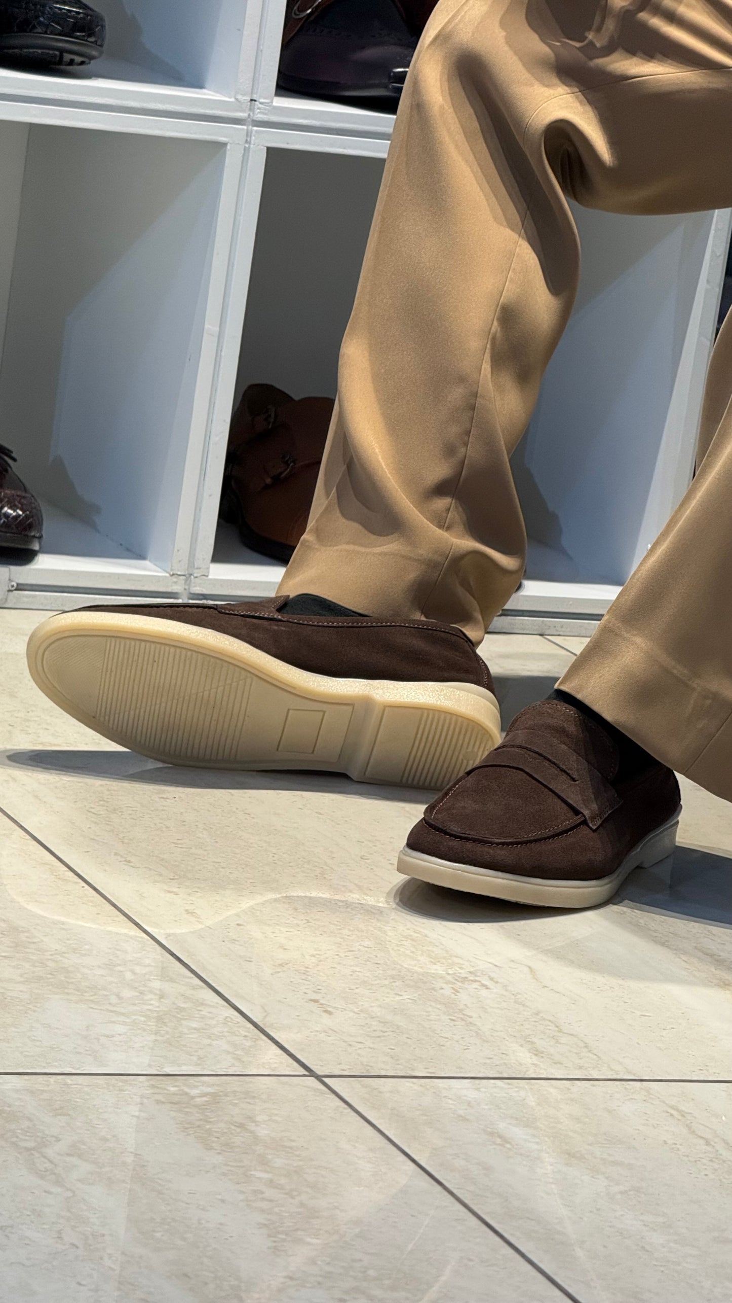 Suede loafer shoes