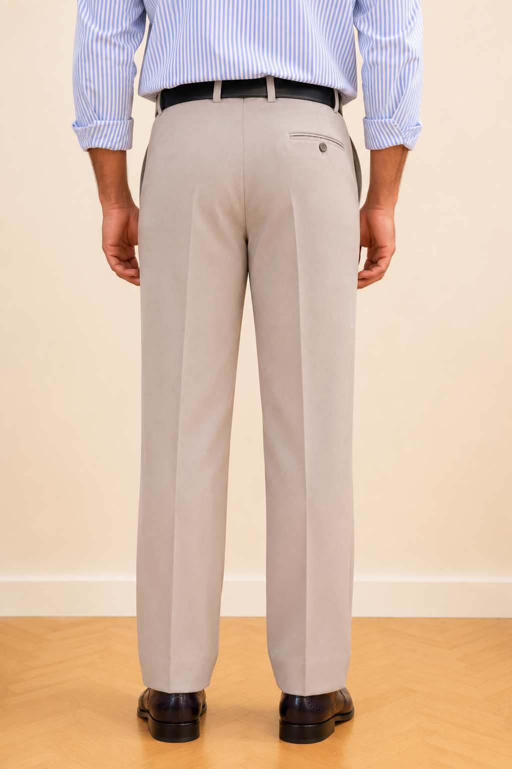Mudih Light Grey Korean Bootcut Pants for Men | Premium Japanese Fabric