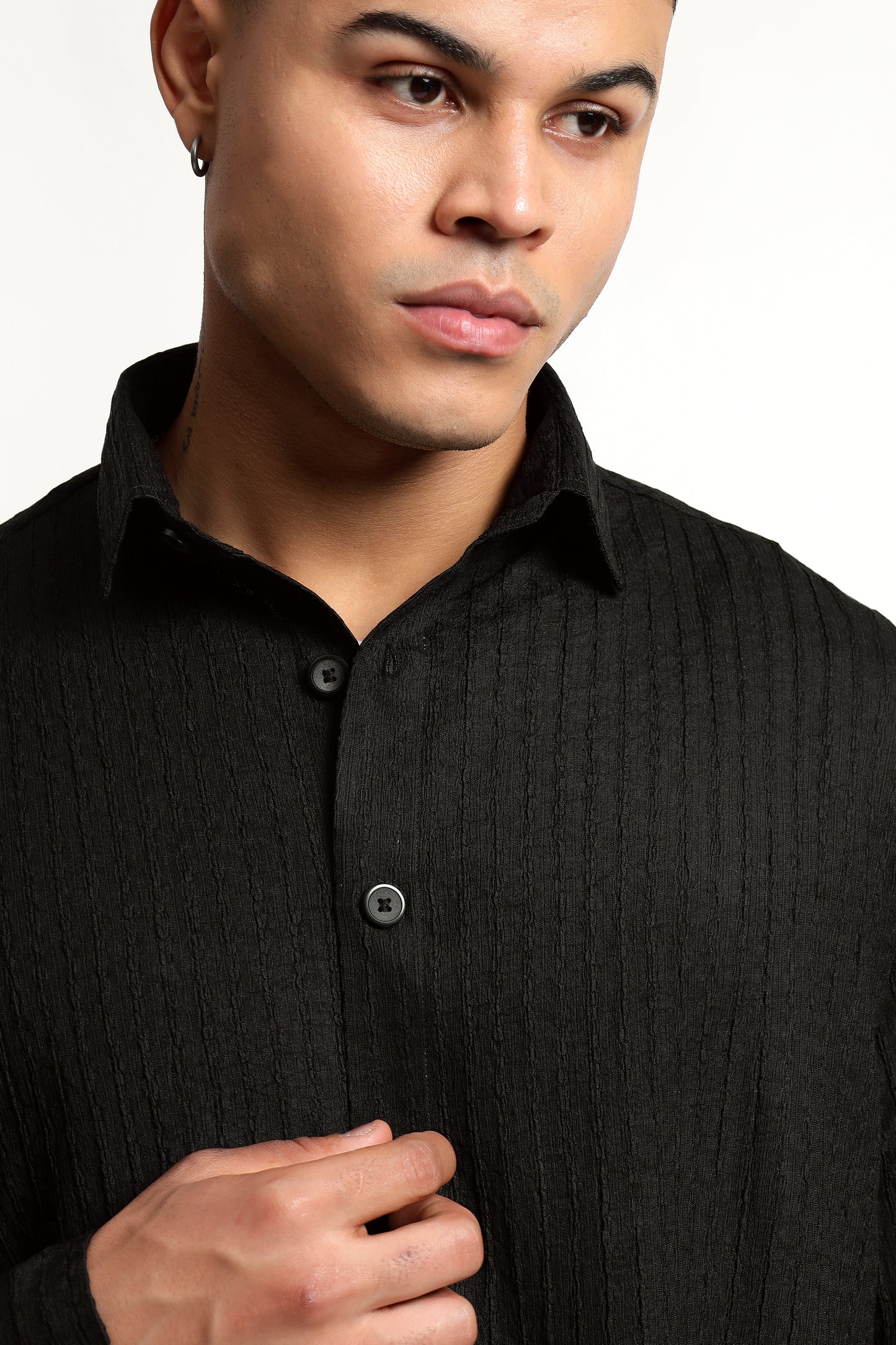 A Textured Black Shirt