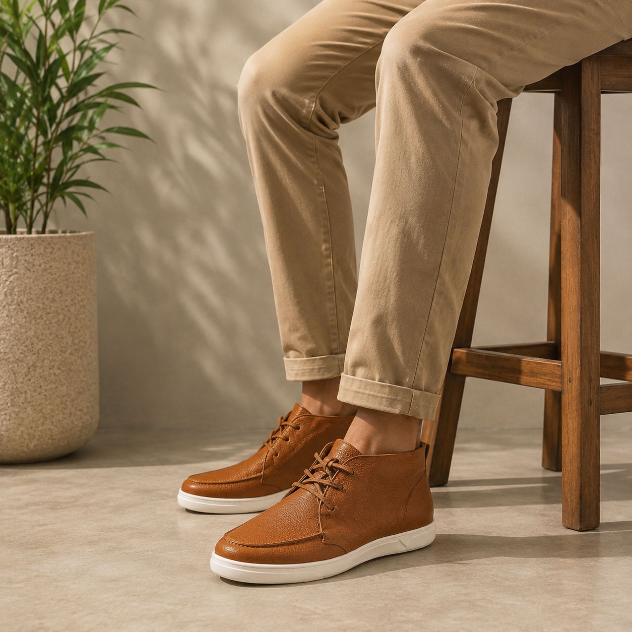 Men's Lace-Up Chukka Boots – Tan Brown
