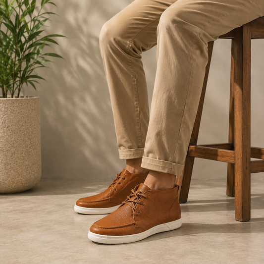 Men's Lace-Up Chukka Boots – Tan Brown