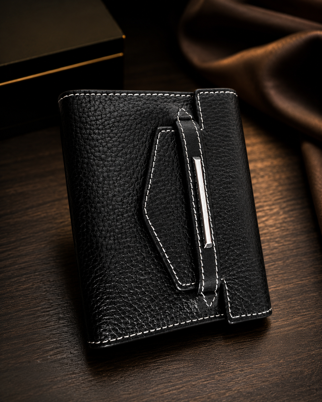 Men's Black Trifold Wallet