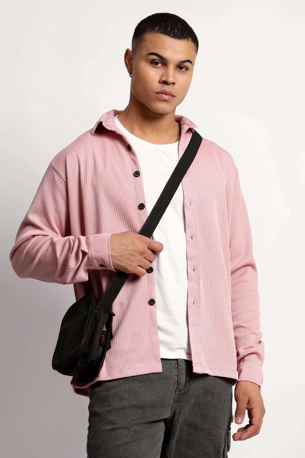 Men's Regular Fit Pink Overshirt