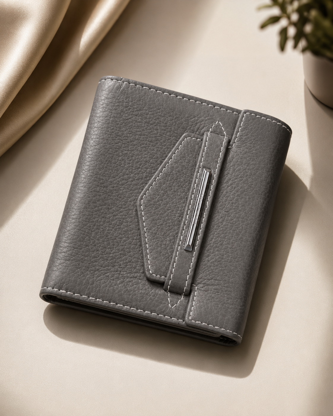 Men's Grey Trifold Wallet