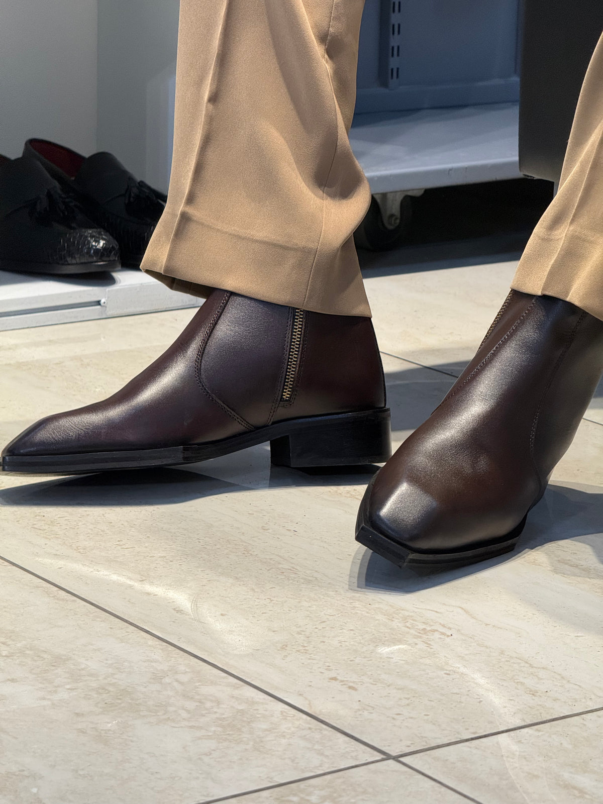 Cuban Heel Chelsea | Hand Made|Square Toe | Party Wear