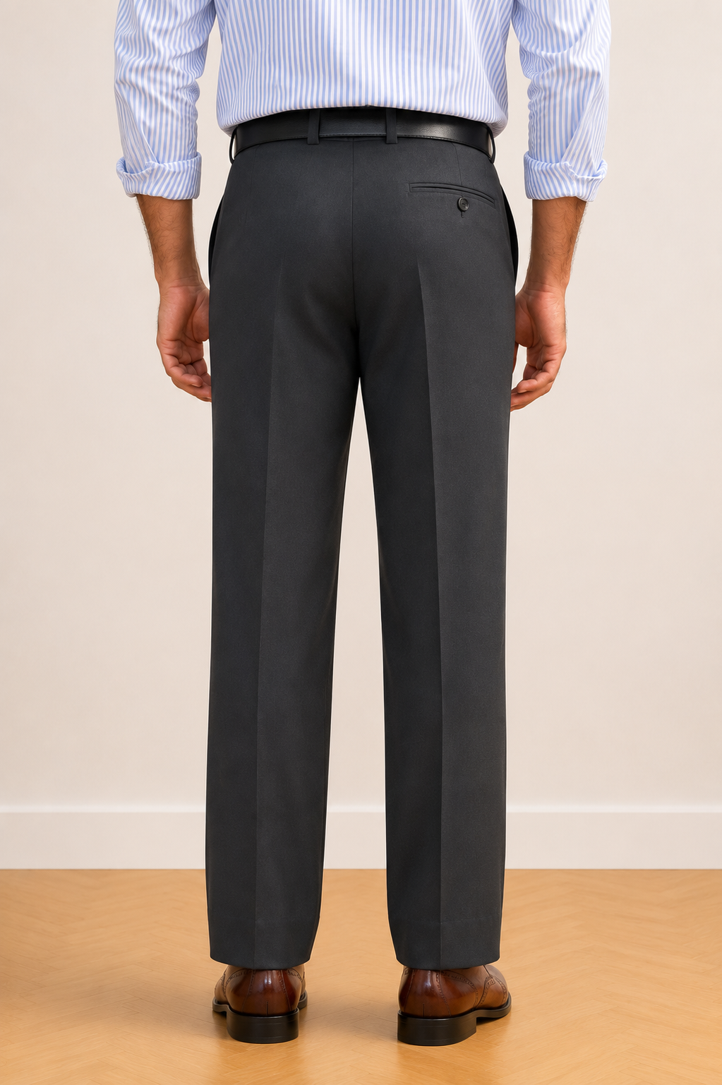 Mudih Grey Korean Bootcut Pants for Men | Premium Japanese Fabric