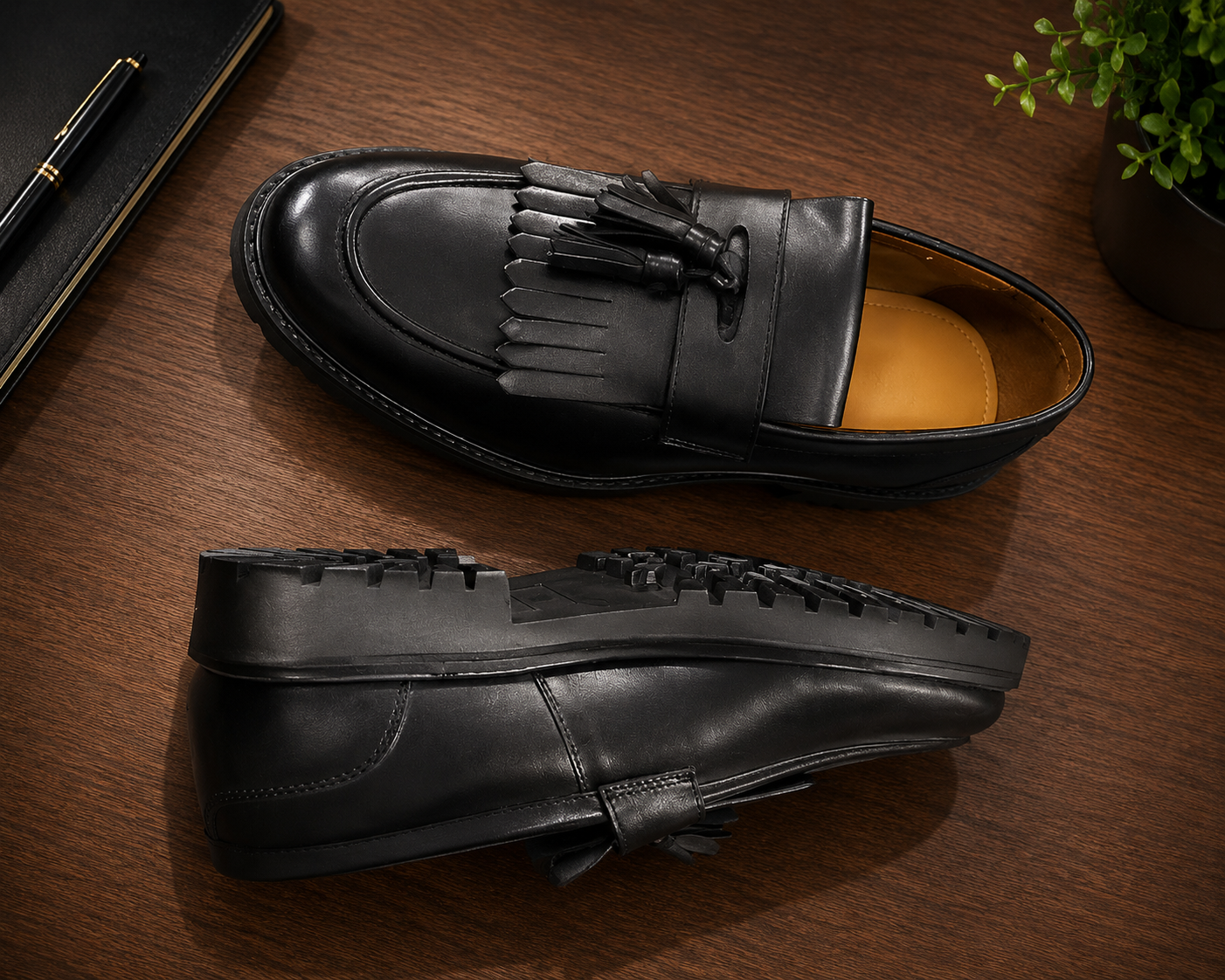 Black Dorchester Tassel Loafers