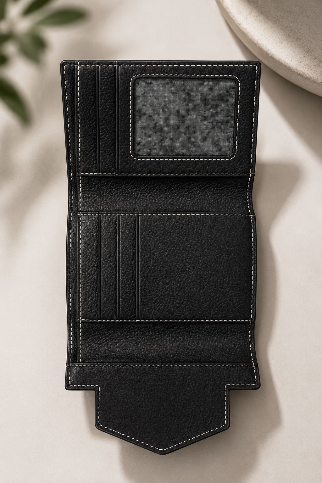 Men's Black Trifold Wallet