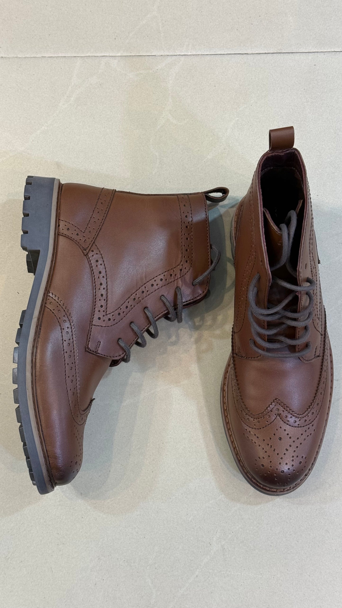 High Ankle Brogue Boots