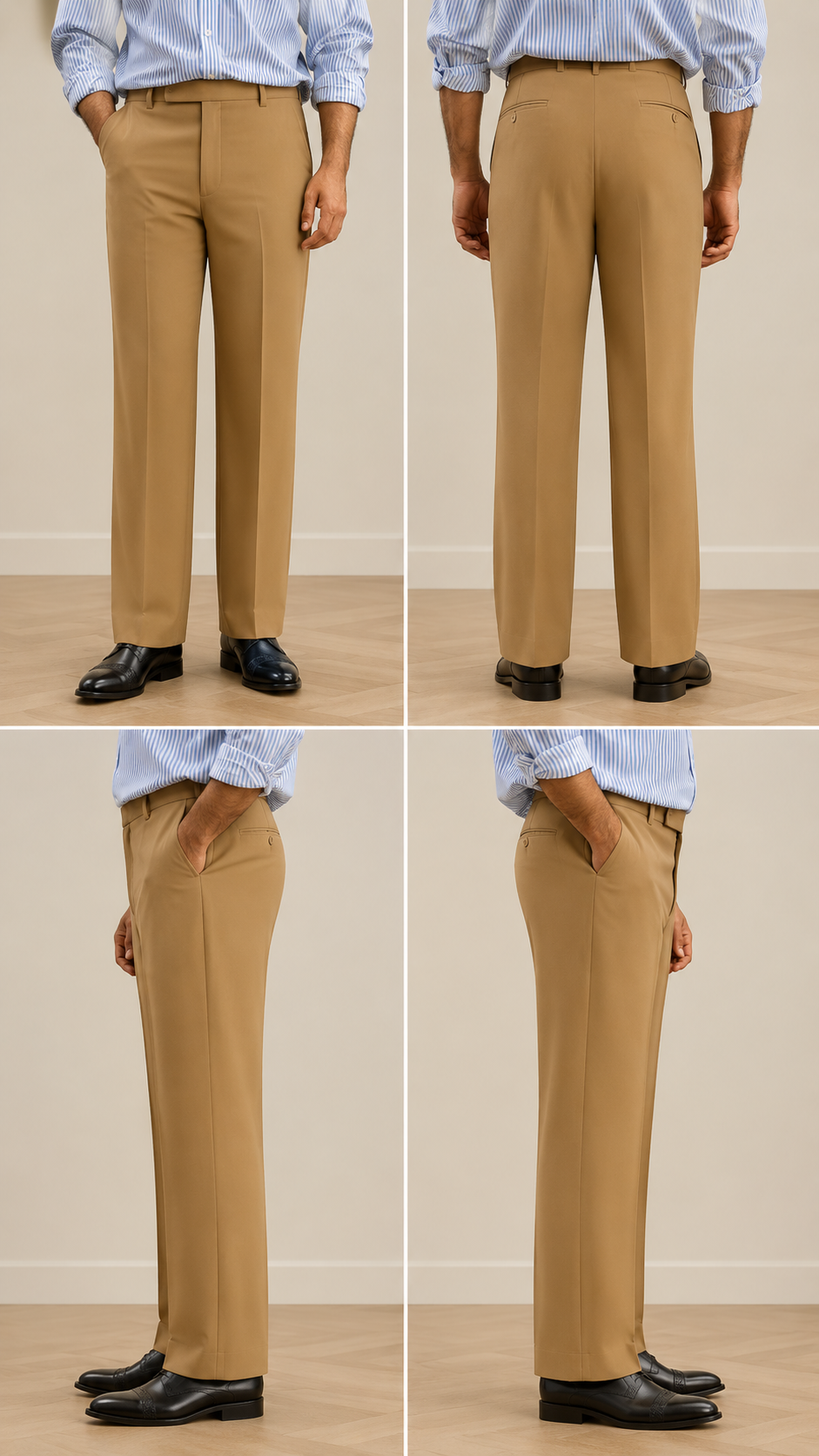Mudih Dark Beige Korean Bootcut Pants for Men | Premium Japanese Fabric