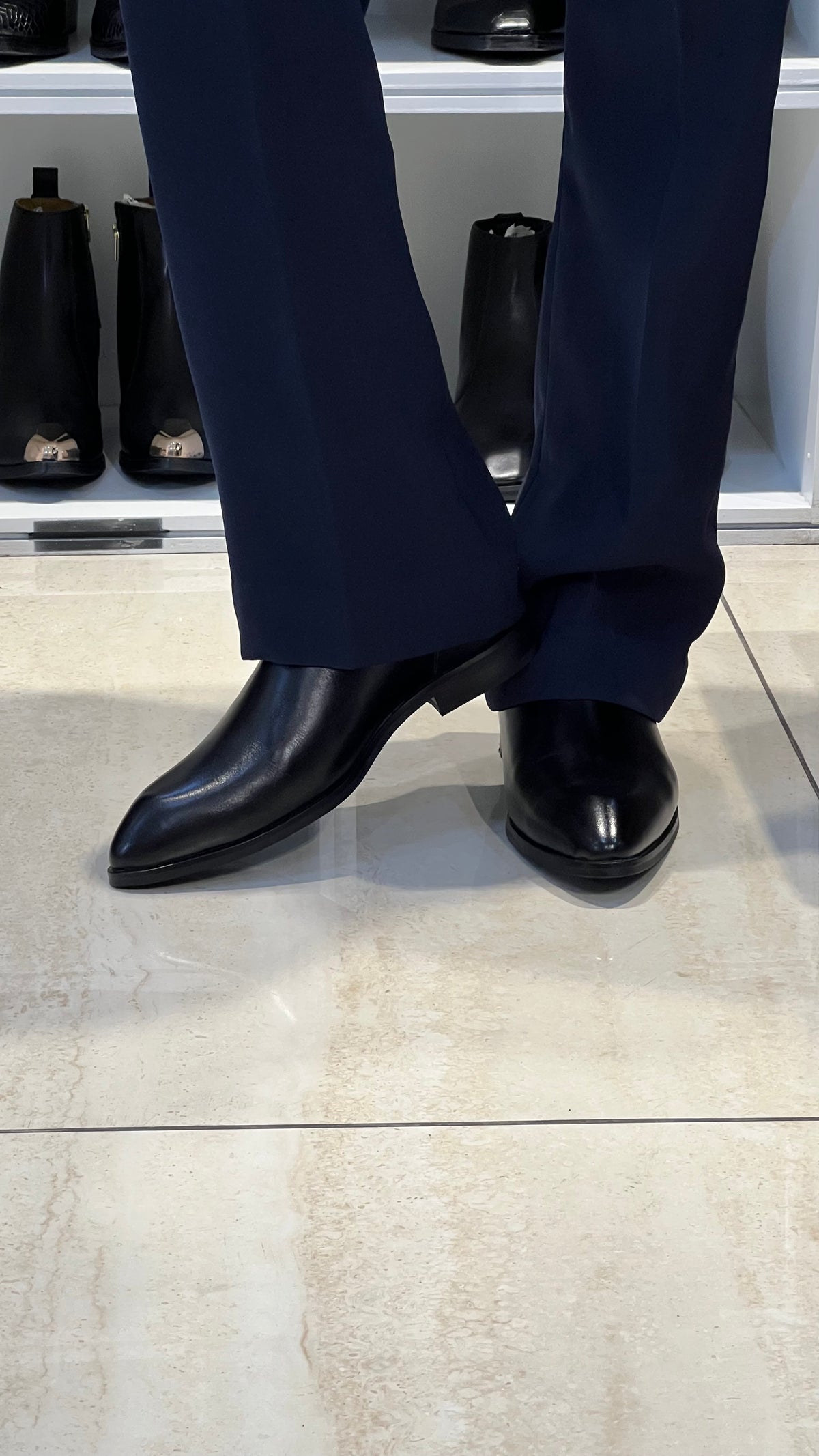 Black Chelsea | Hand Made Pointed Tapered Toe |