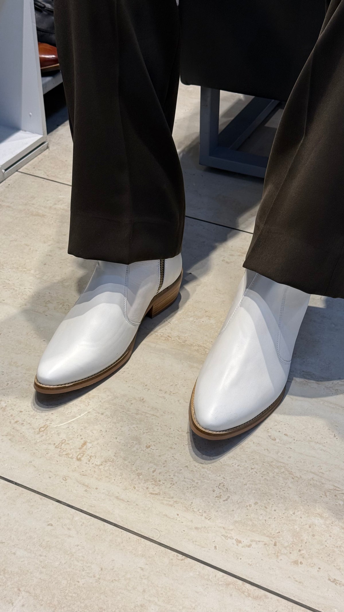 Cuban Heel White Chelsea | Hand Made| Pointed Toe | Party Wear |