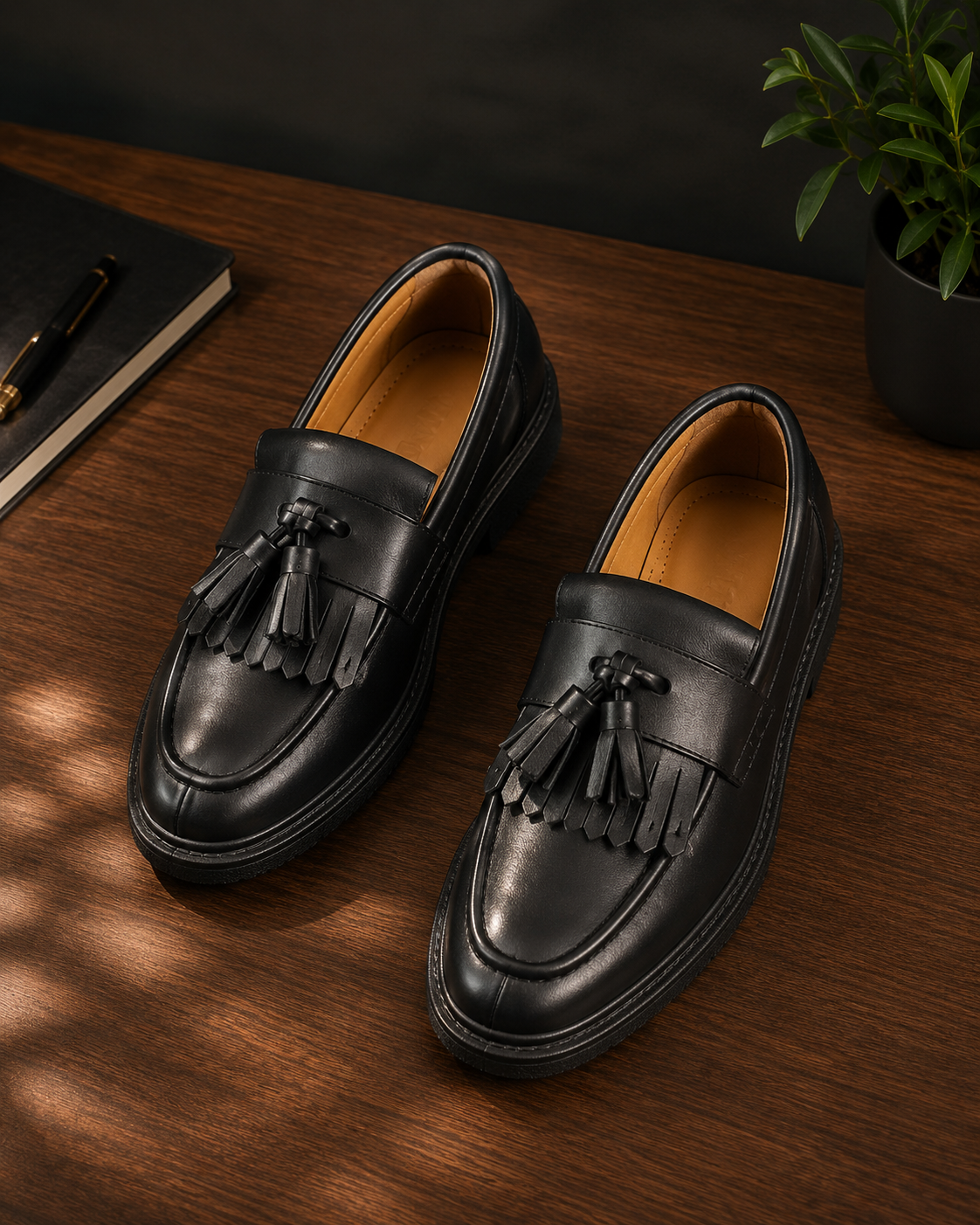 Black Dorchester Tassel Loafers