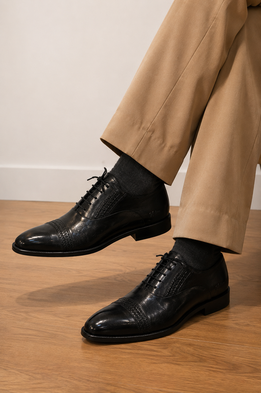 Premium Leather Cap Toe Oxford Shoes