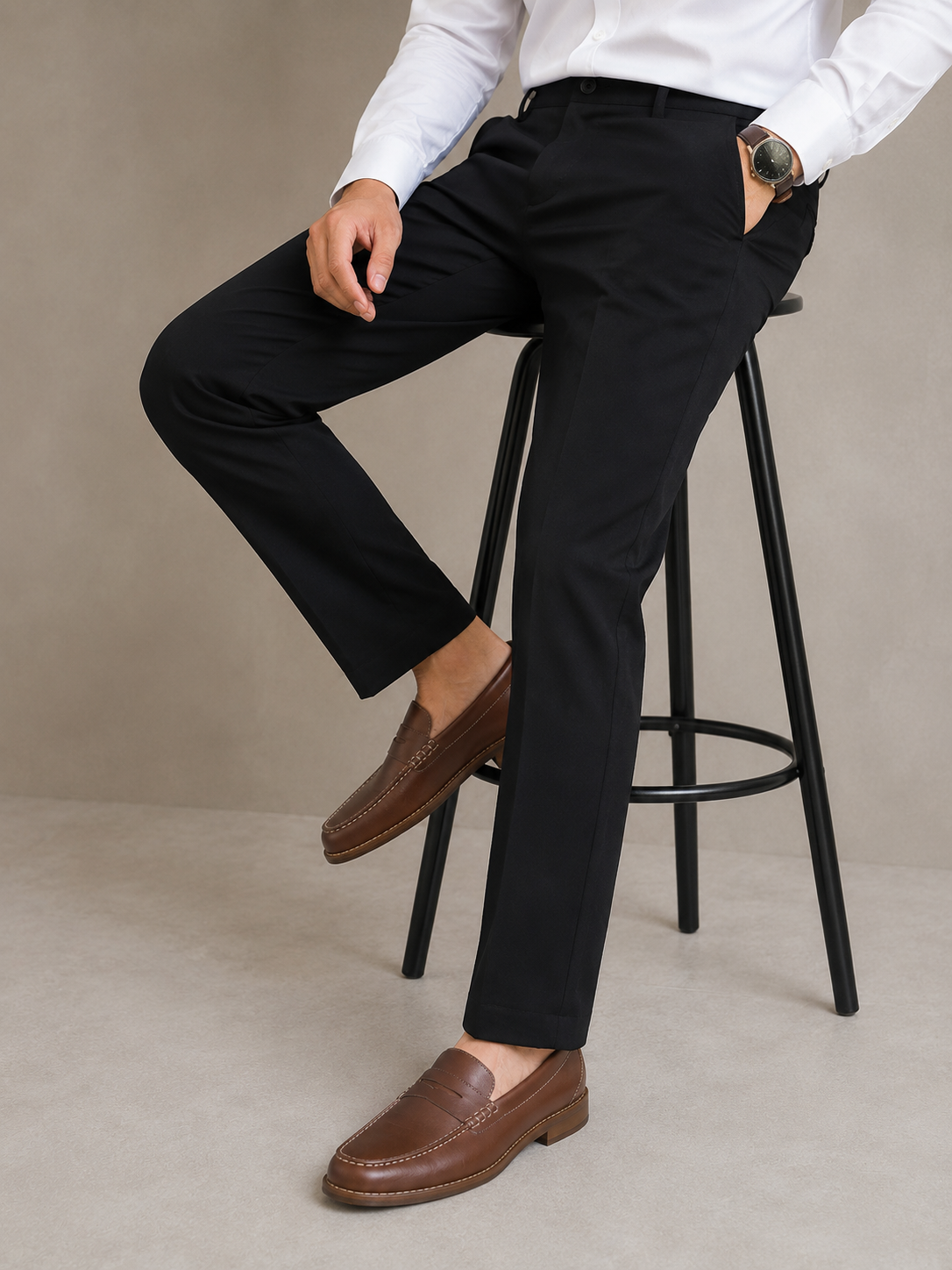 Men's Brown Leather Penny Loafers