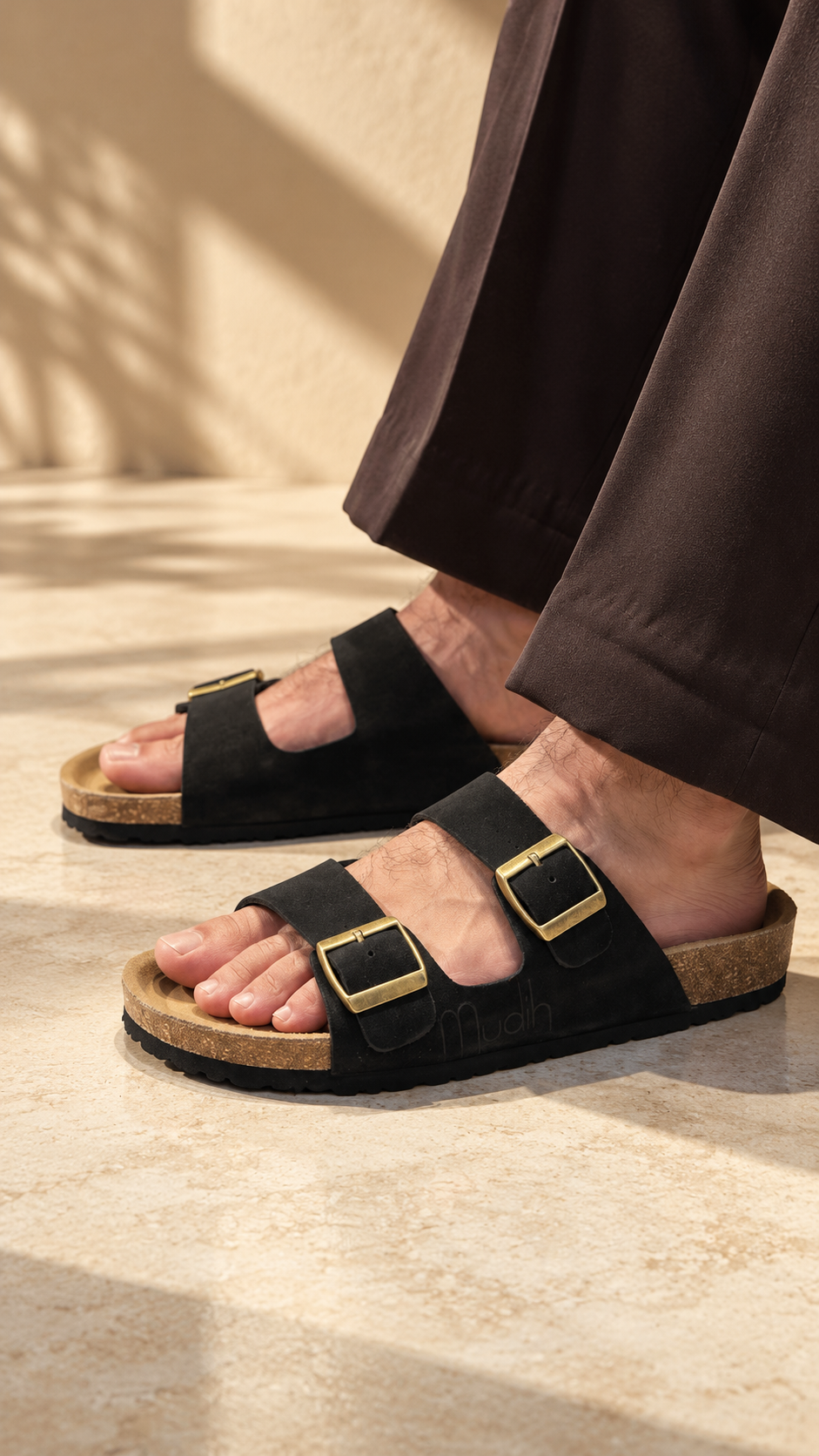 MUDIH Soft Footbed Suede Leather Sandals