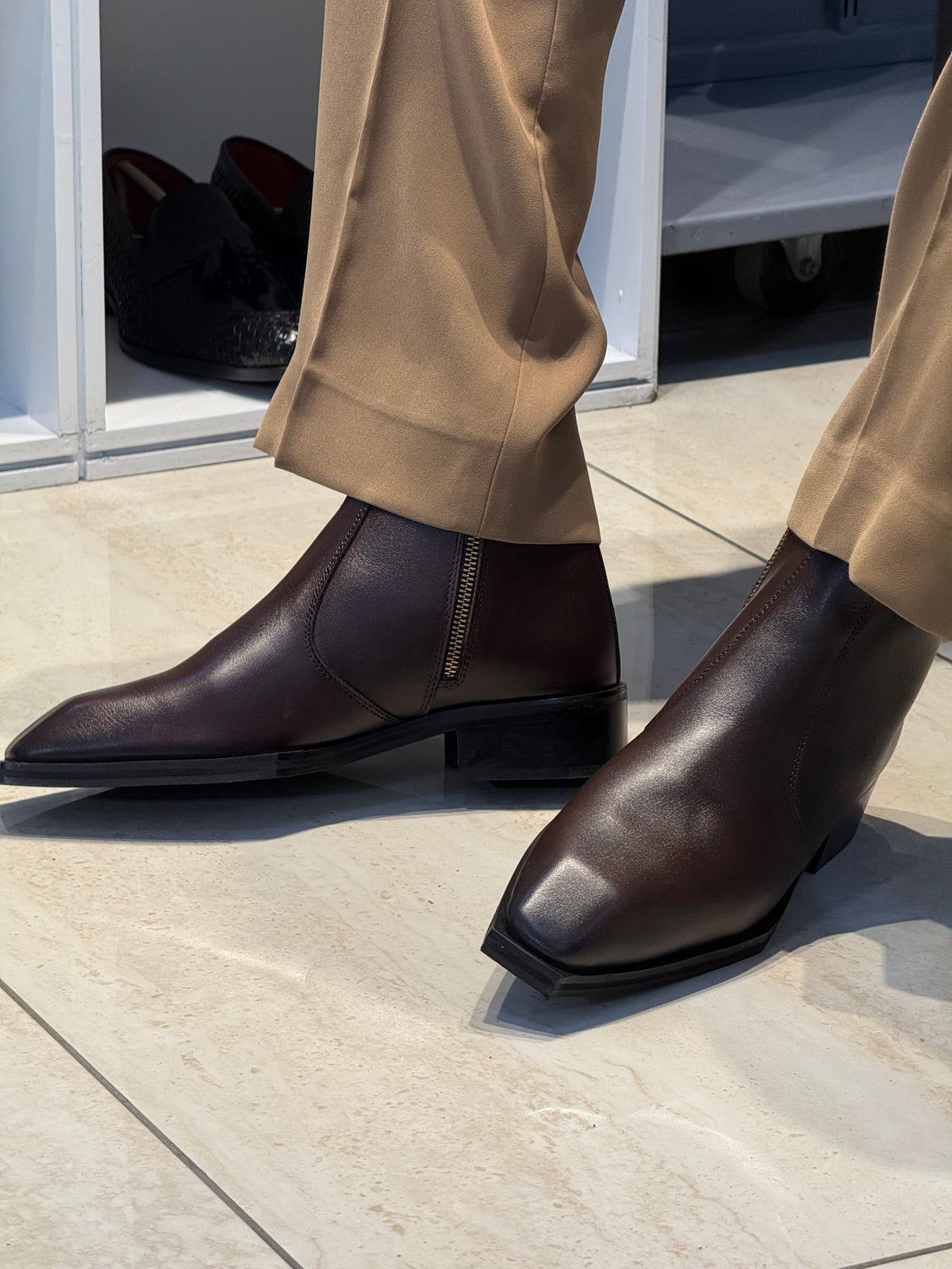 Cuban Heel Chelsea | Hand Made|Square Toe | Party Wear