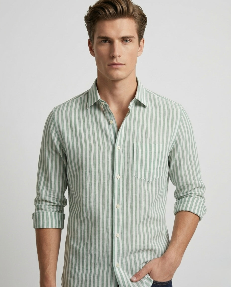 Light Olive Stripe Shirt