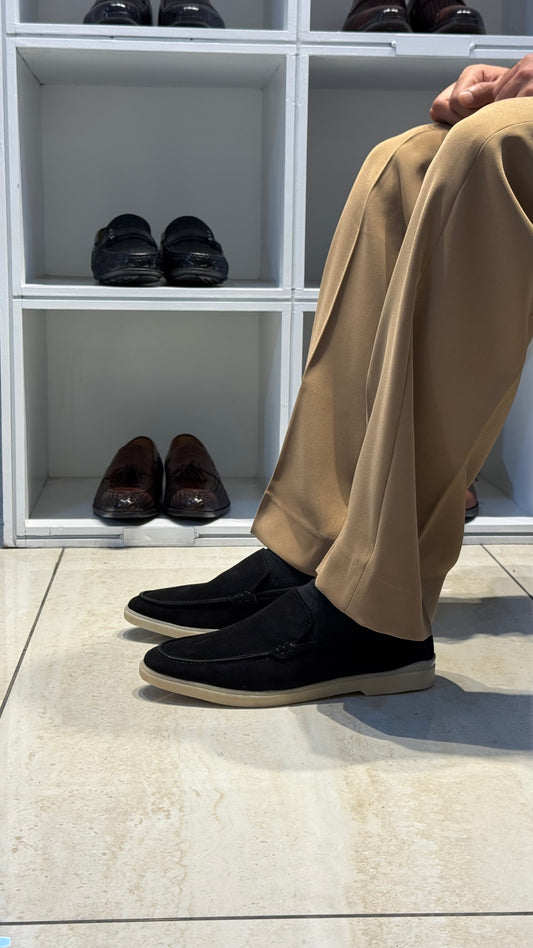 Suede loafer shoes | Black colour