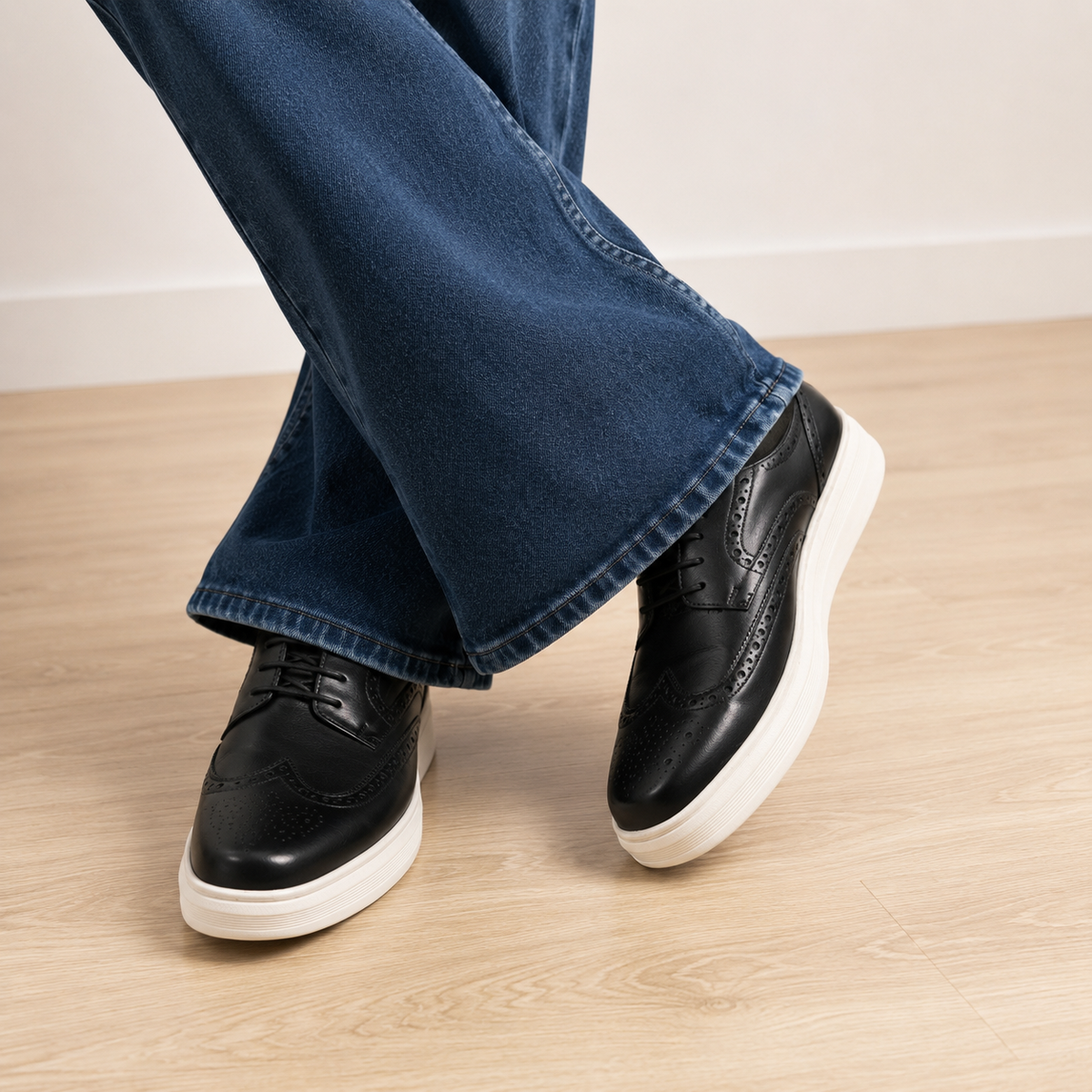 Black brogue hybrid sneaker