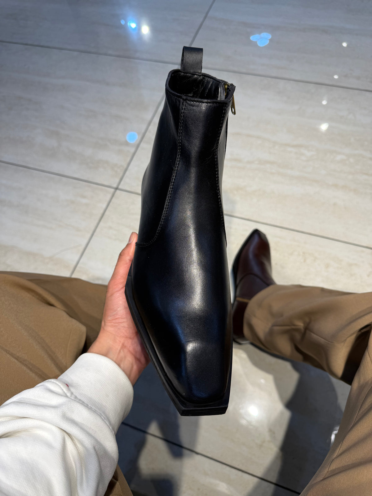 Cuban Heel Black Chelsea | Hand Made|Square Toe | Party Wear