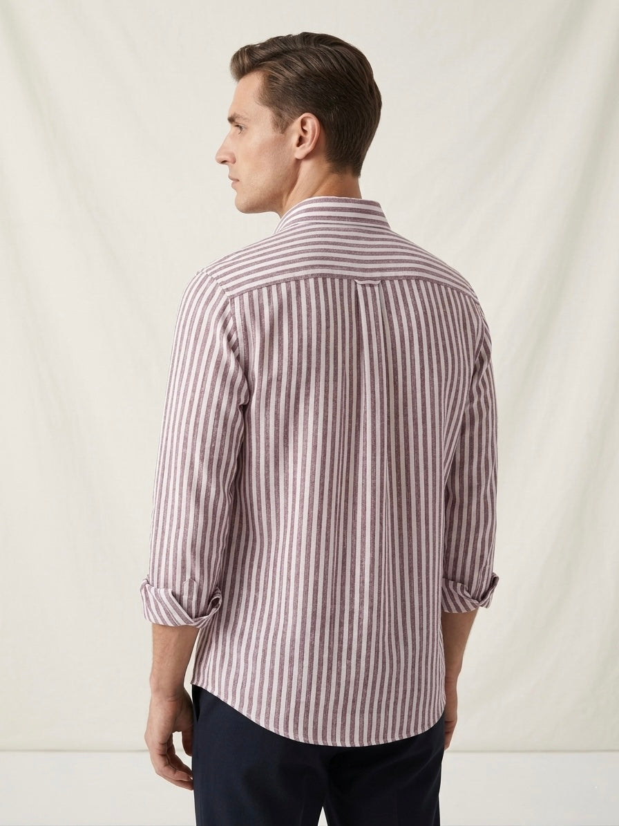 Dusty Red Stripe Shirt