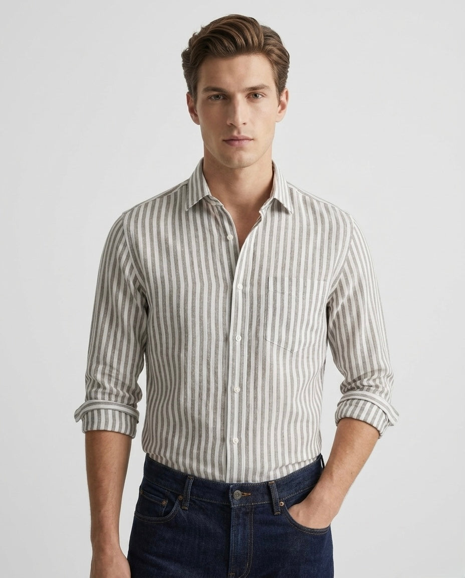 Light Brown Stripe Shirt