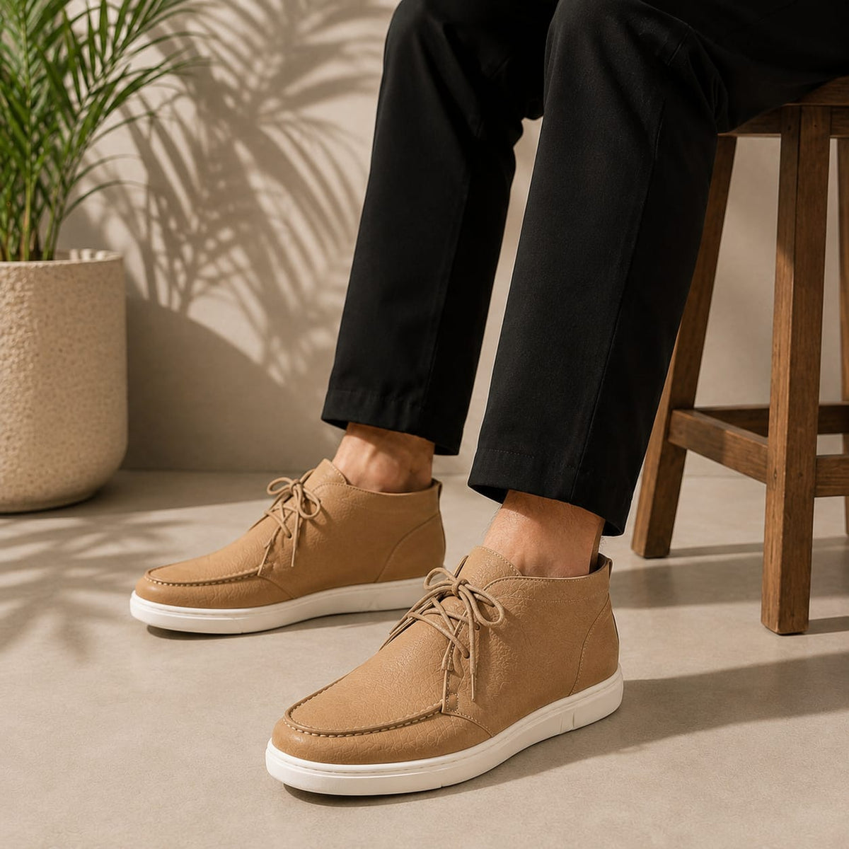 Men's Lace-Up Chukka Boots – Beige