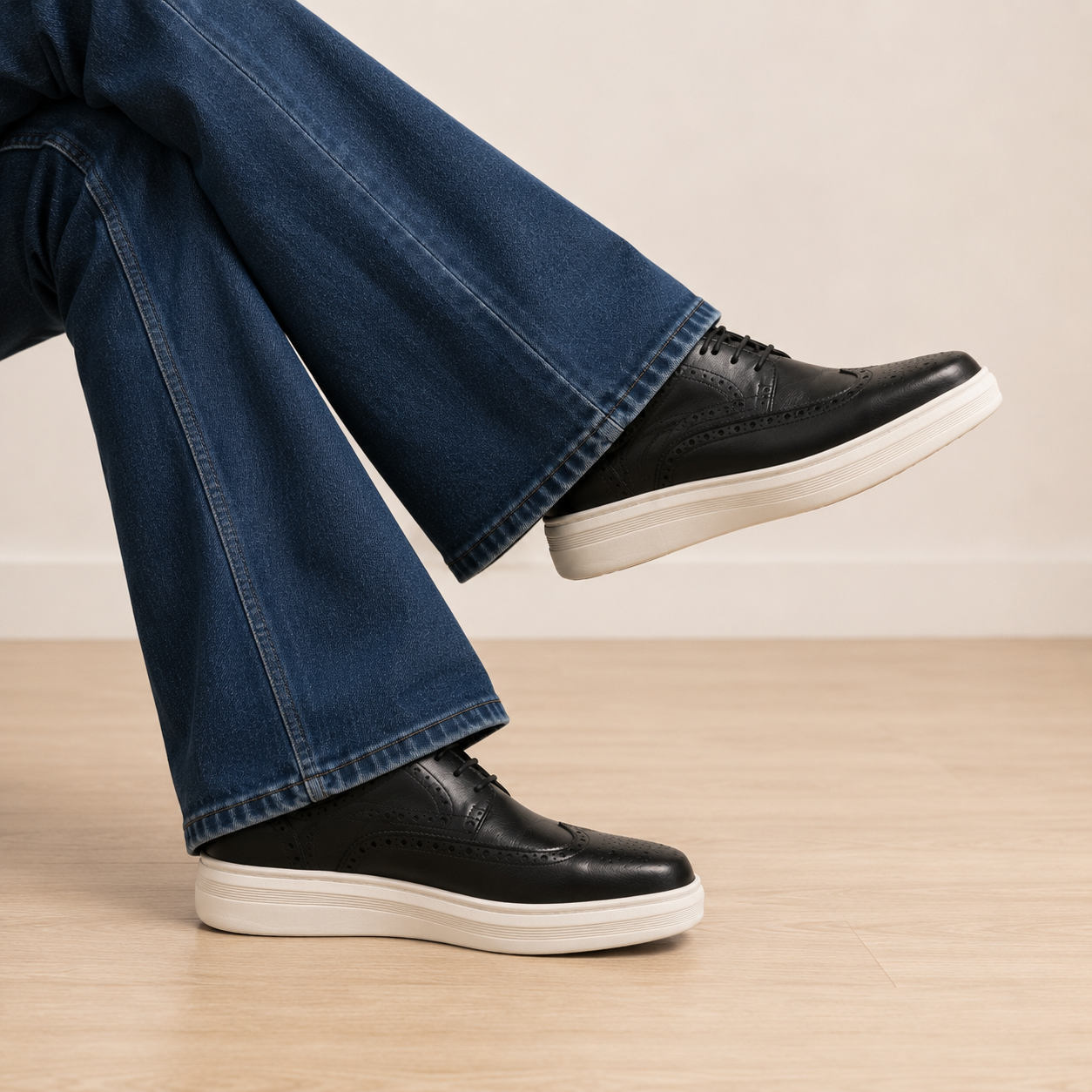 Black brogue hybrid sneaker