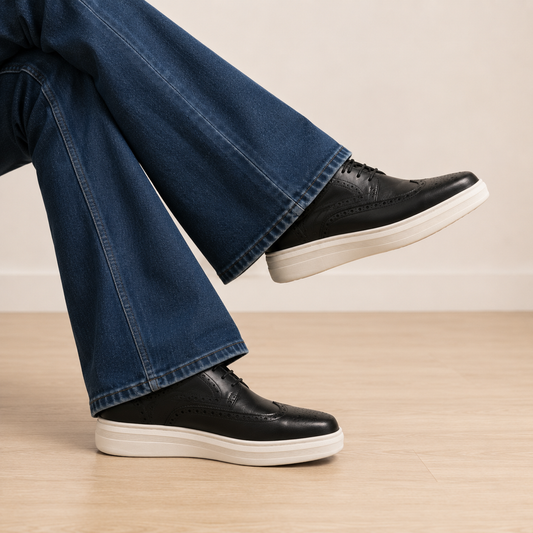 Black brogue hybrid sneaker