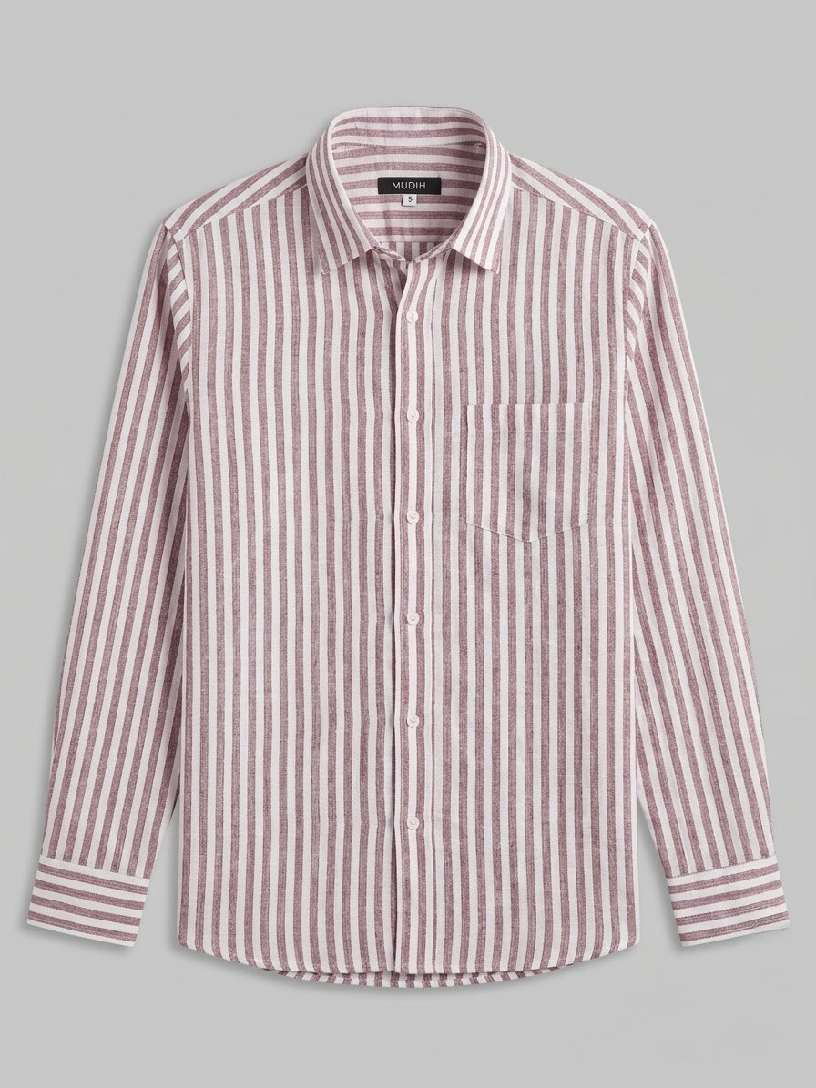 Dusty Red Stripe Shirt