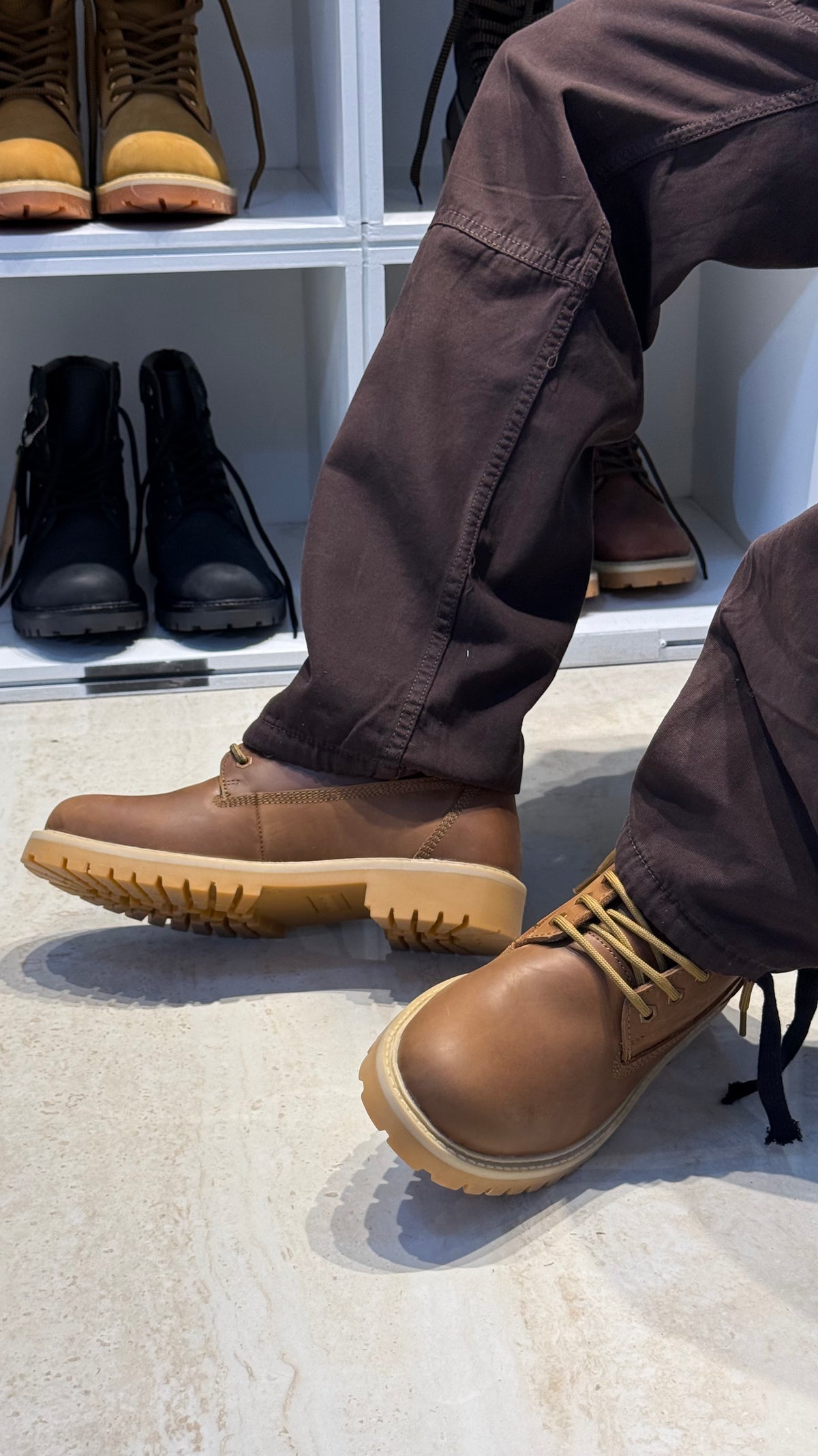 Casual Wear Trendy Boots in Dark Beige