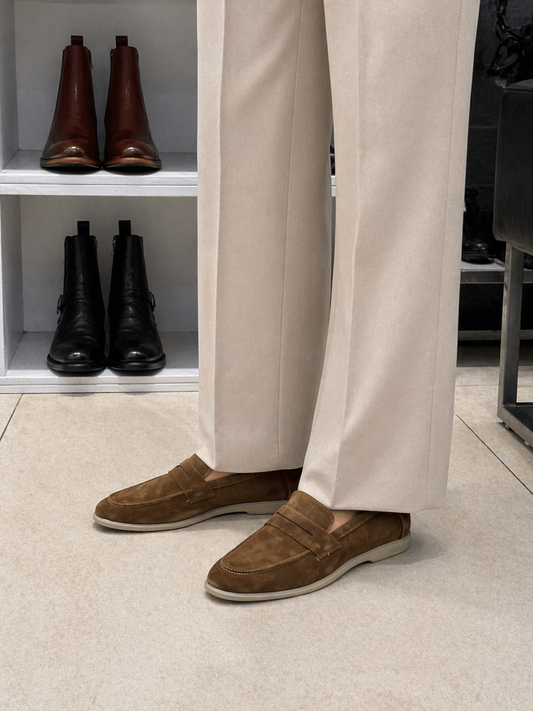 Suede Tan Loafers