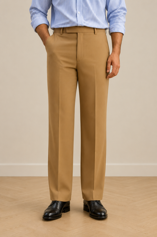 Mudih Dark Beige Korean Bootcut Pants for Men | Premium Japanese Fabric
