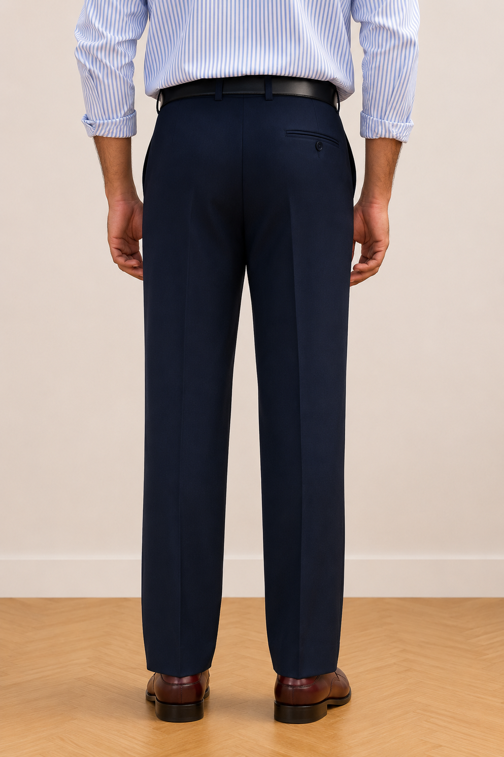 Mudih Navy Blue Korean Bootcut Pants for Men | Premium Japanese Fabric