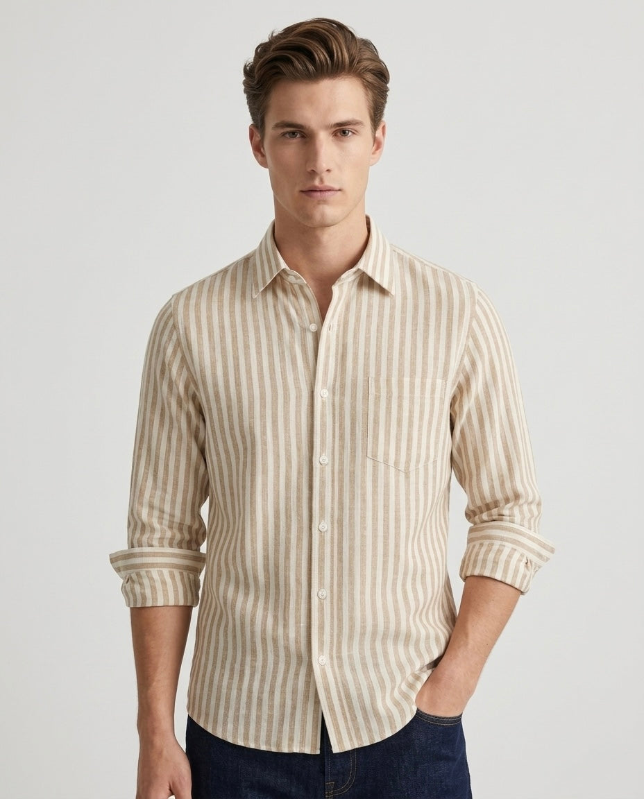 Beige Stripe Shirt