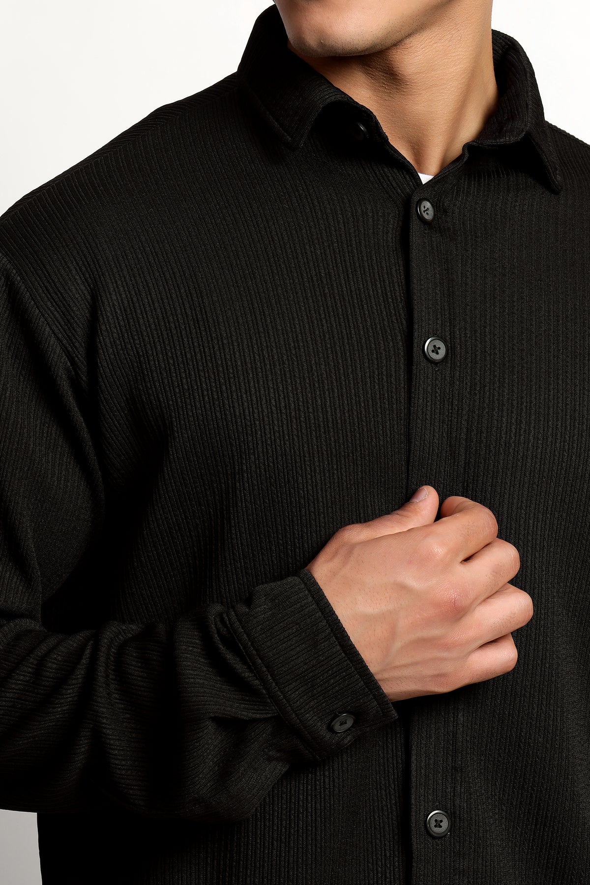 Men's Regular Fit Black Overshirt