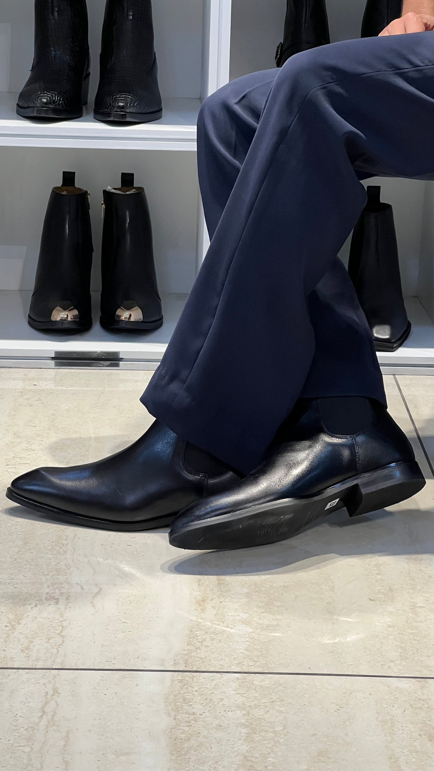 Black Chelsea | Hand Made Pointed Tapered Toe |