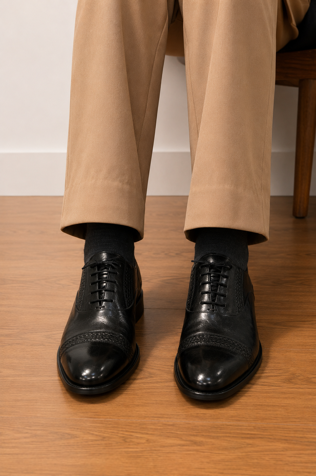 Premium Leather Cap Toe Oxford Shoes