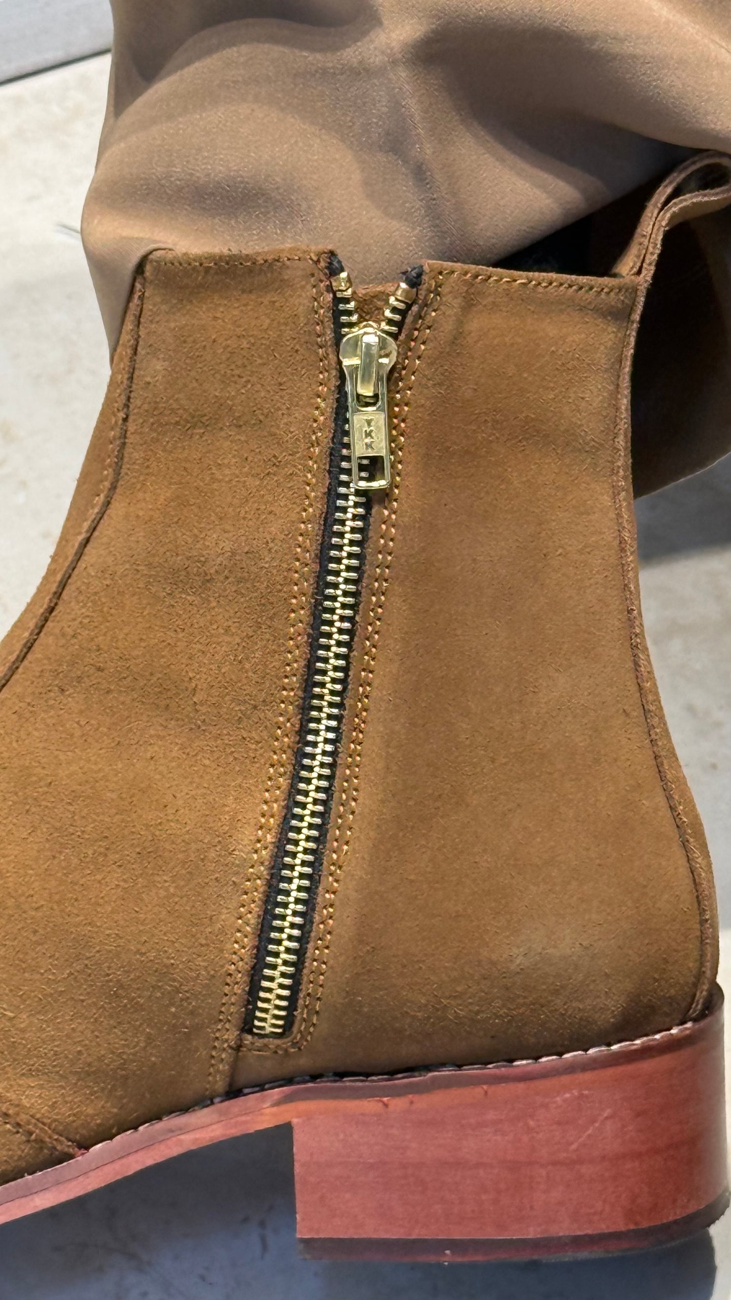 Wood sole | Suede leather Cuban Heel CHELSEA Boots