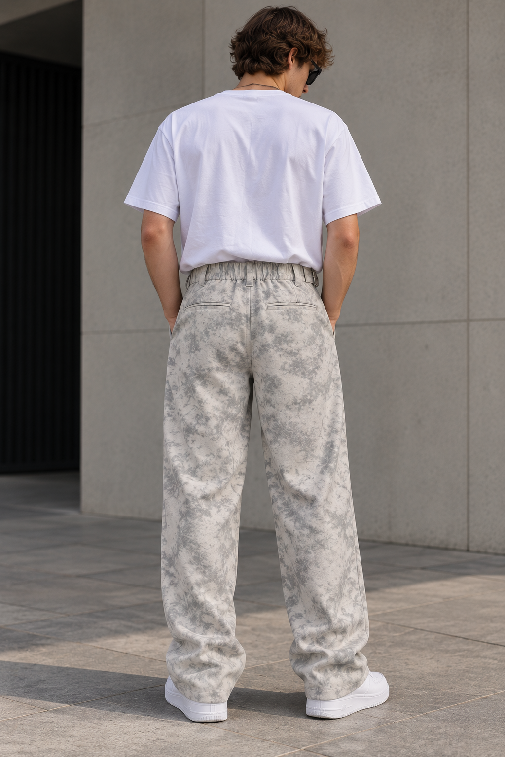 MUDIH Italian Marble Print Relaxed Trousers