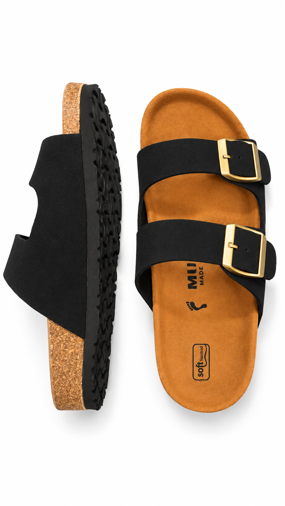 MUDIH Soft Footbed Suede Leather Sandals