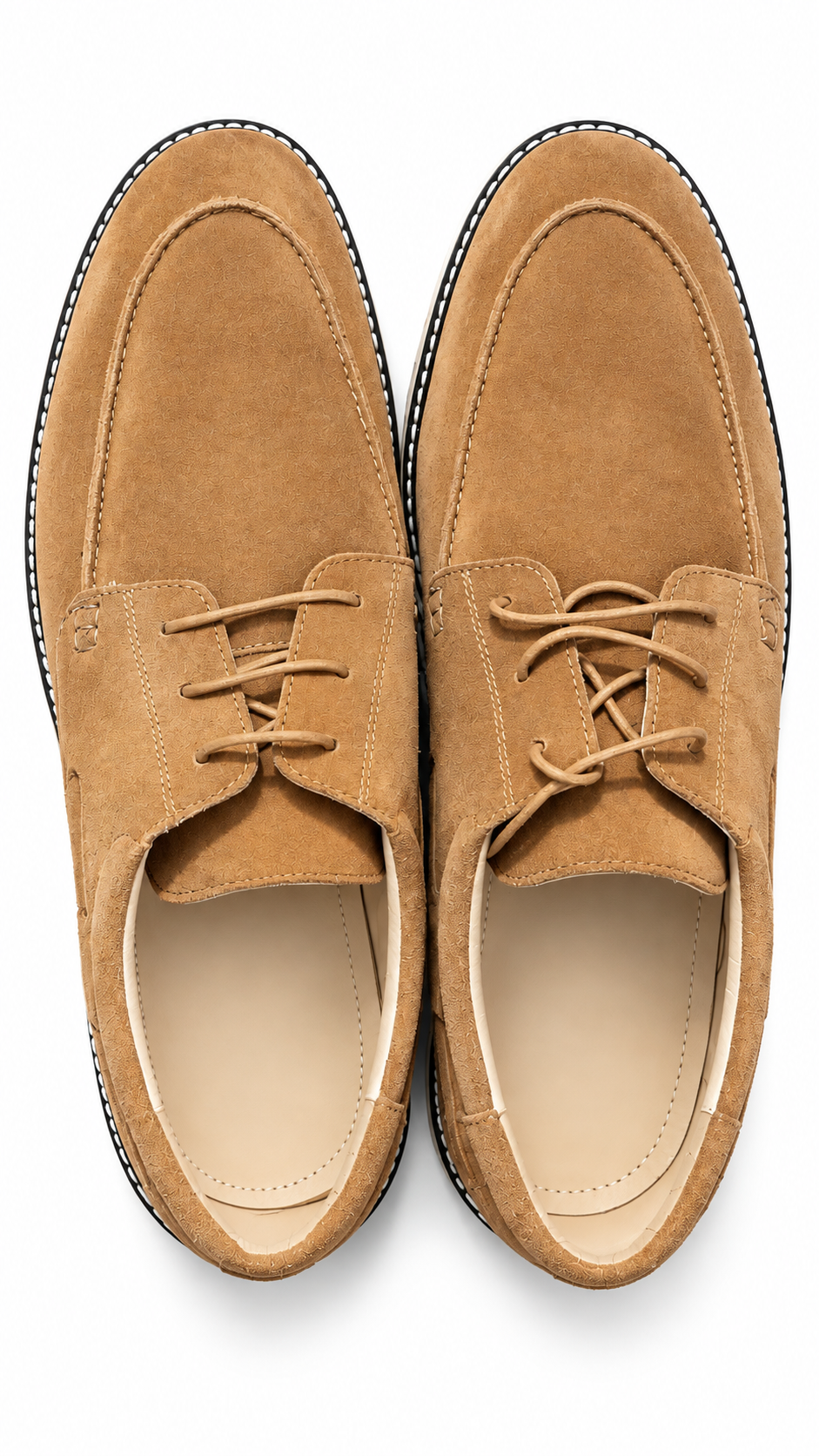 Beige Suede Leather Boat Shoes