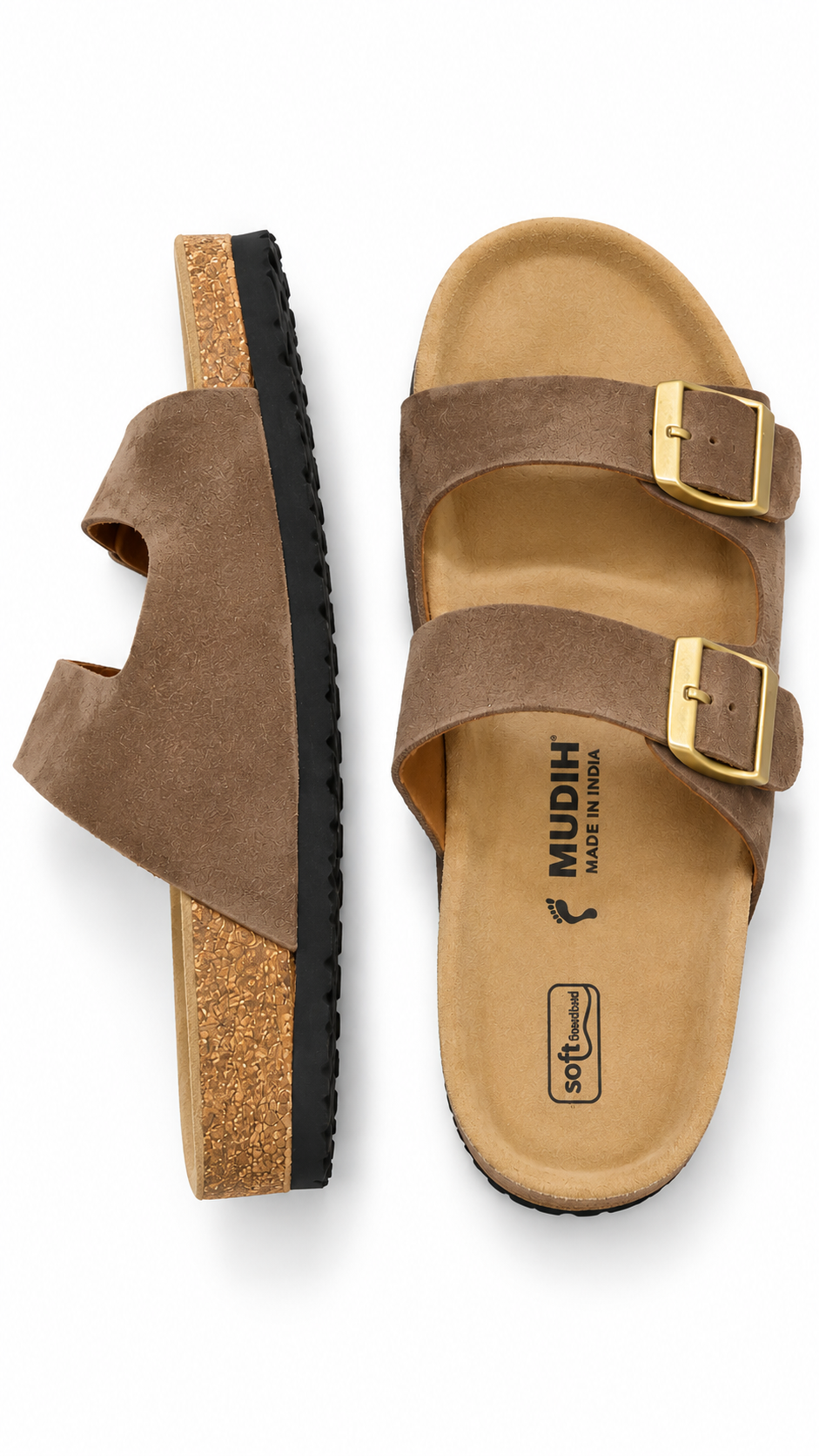 MUDIH Soft Footbed Suede Leather Sandals
