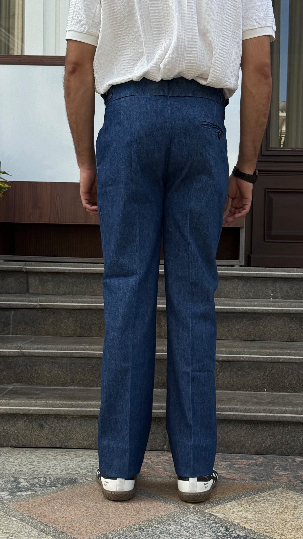 Italian Denim Bootcut Pants for Men – Blue