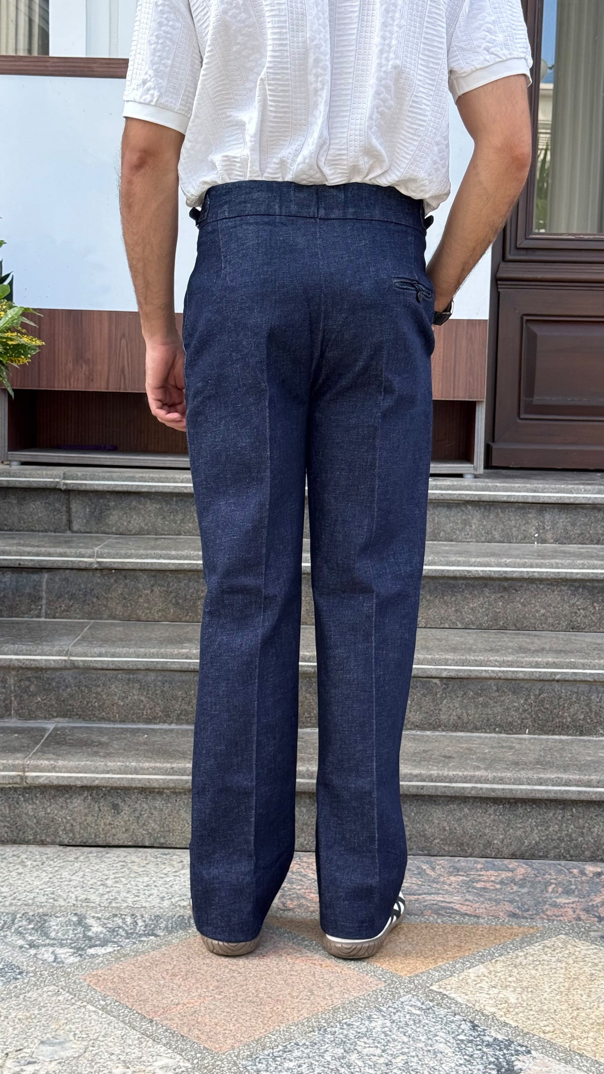 Italian Denim Bootcut Pants for Men – Indigo Blue